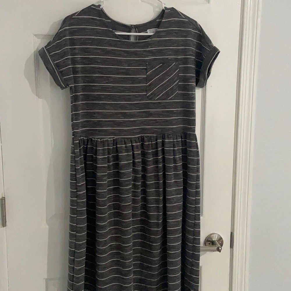 Gray striped dress